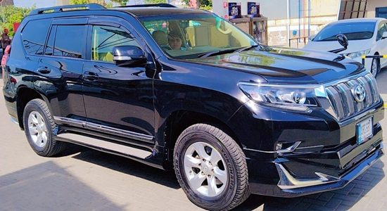 Side of Toyota Prado TX Rent a Car Lahore